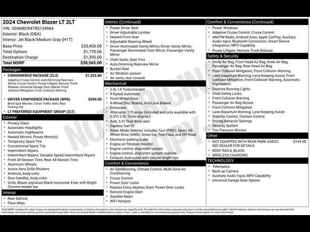 Certified 2024 Chevrolet Blazer LT w/ Convenience Package FWD image 27