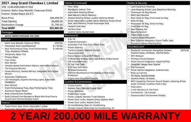 Used 2021 Jeep Grand Cherokee L Limited AWD/4WD image 15