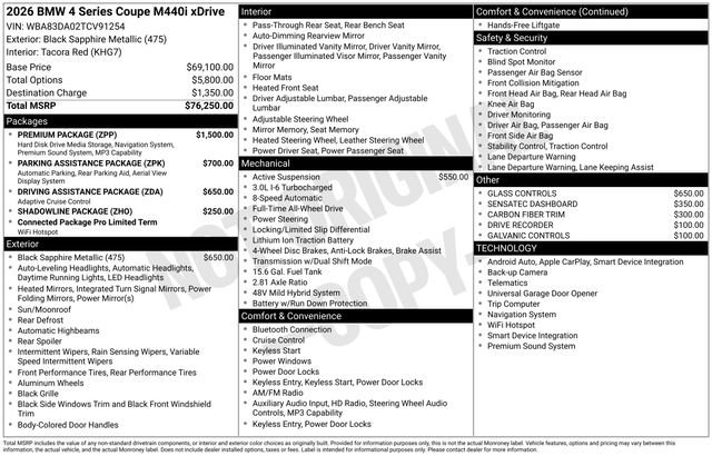 Used 2026 BMW 440i xDrive Coupe w/ Premium Package AWD/4WD image 50