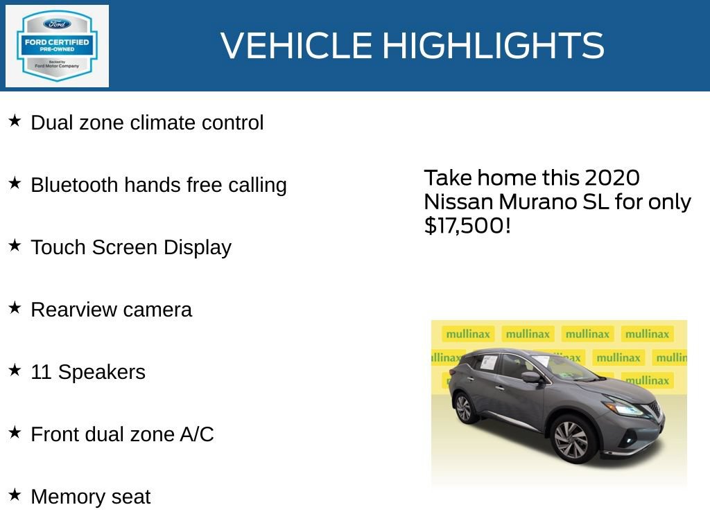 Used 2020 Nissan Murano SL w/ Cargo Package FWD image 23