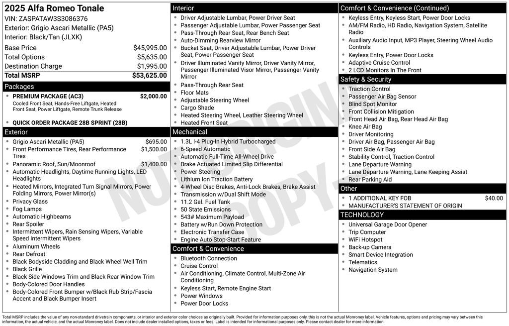 Used 2025 Alfa Romeo Tonale w/ Premium Package image 11
