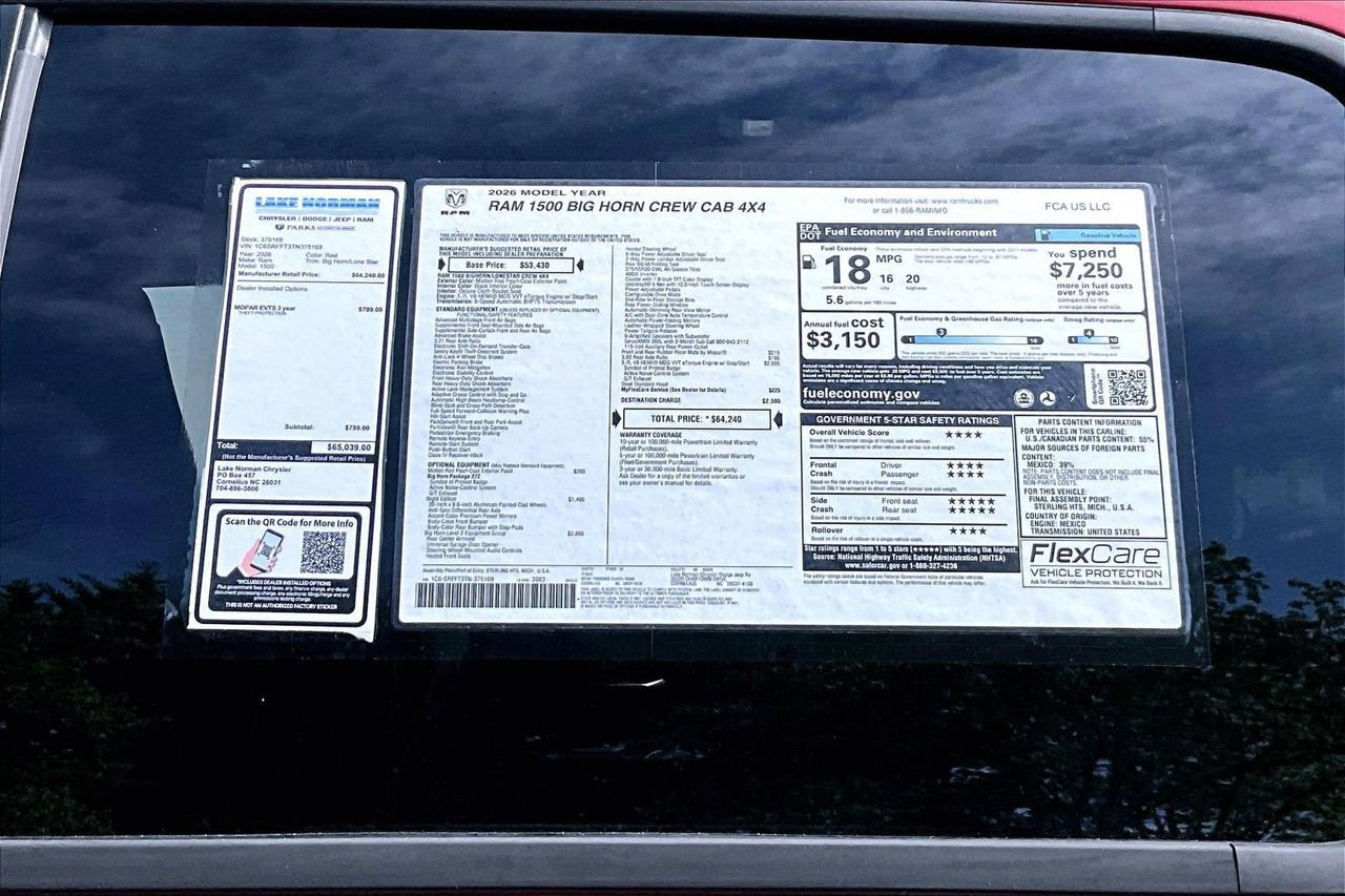New 2026 RAM 1500 4x4 Crew Cab image 37