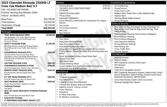 Used 2025 Chevrolet Silverado 2500 LT w/ Trail Boss Package AWD/4WD image 34