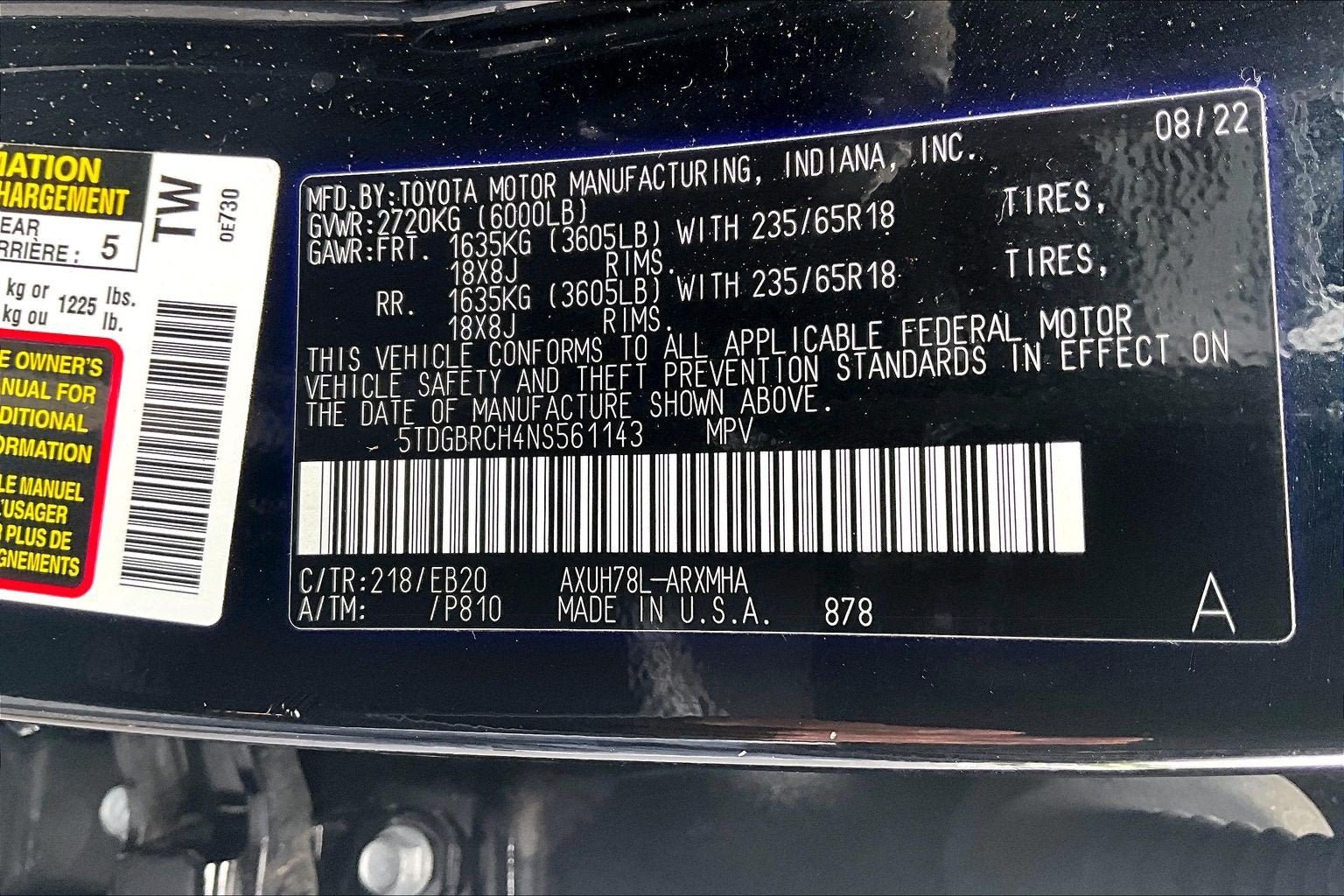 Used 2022 Toyota Highlander XLE AWD/4WD image 31