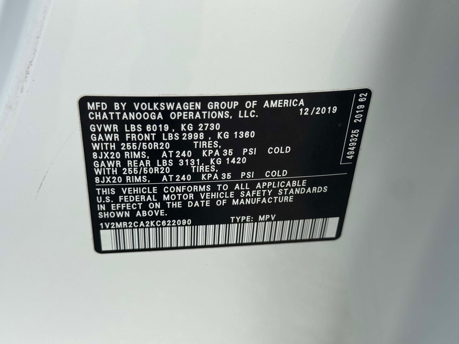 Used 2019 Volkswagen Atlas SEL AWD/4WD image 33
