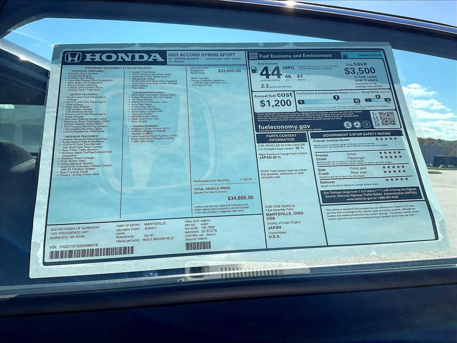 New 2025 Honda Accord Sport image 18