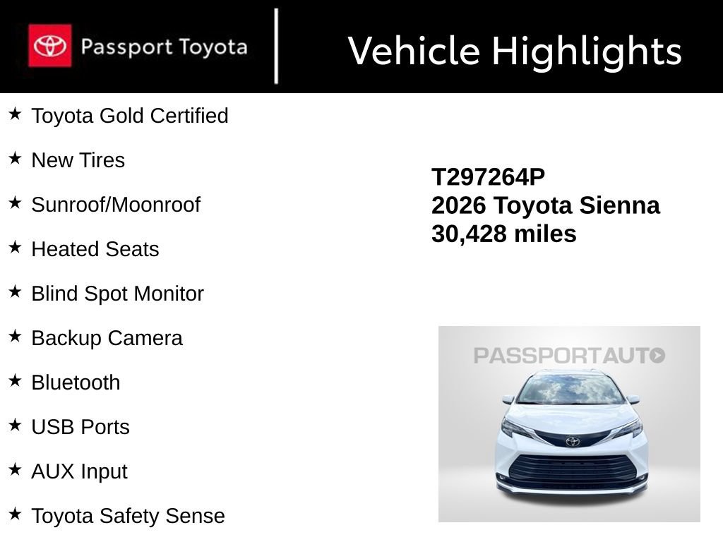 Certified 2026 Toyota Sienna XLE FWD image 13