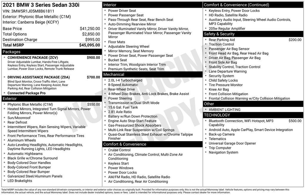 Used 2021 BMW 330i Sedan w/ Convenience Package image 7