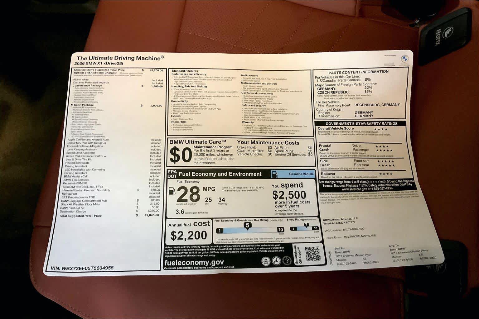 New 2026 BMW X1 xDrive28i w/ M Sport Package AWD/4WD image 22