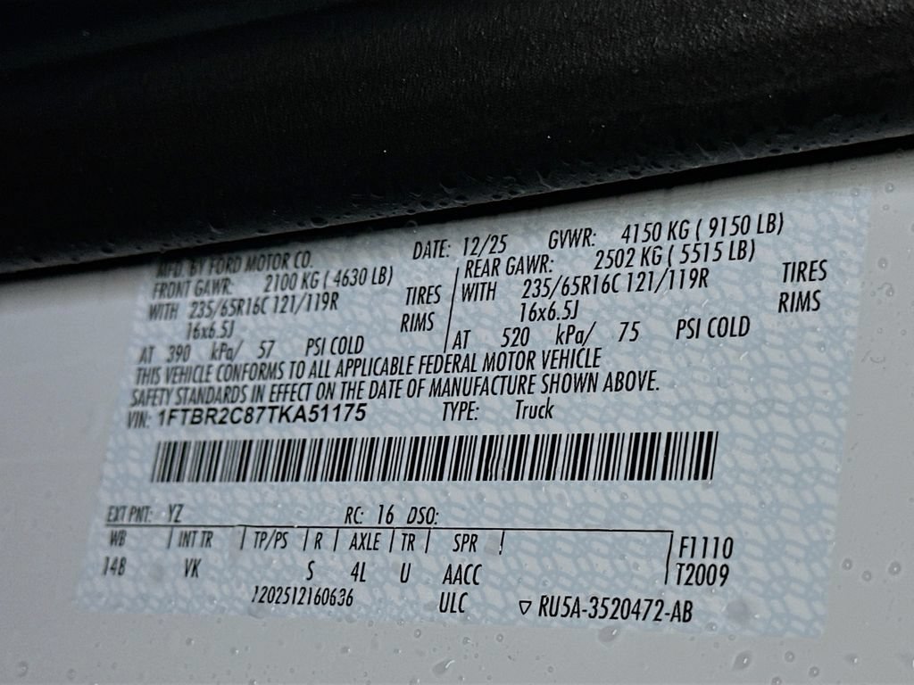 New 2026 Ford Transit 250 148 Medium Roof Extended AWD w/ Load Area Protection Package image 18