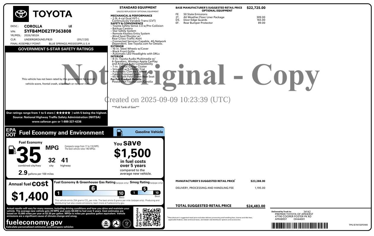 Used 2026 Toyota Corolla LE FWD image 6