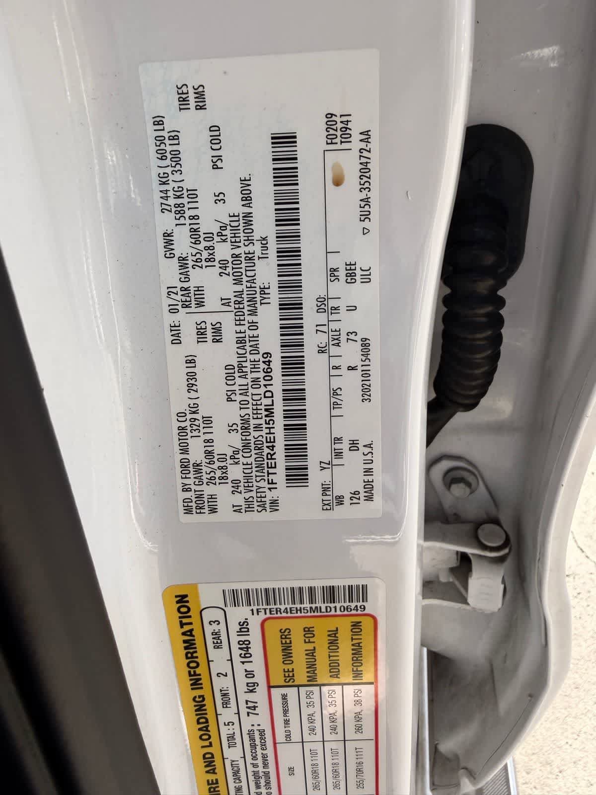 Used 2021 Ford Ranger Lariat w/ Equipment Group 501A High RWD image 22