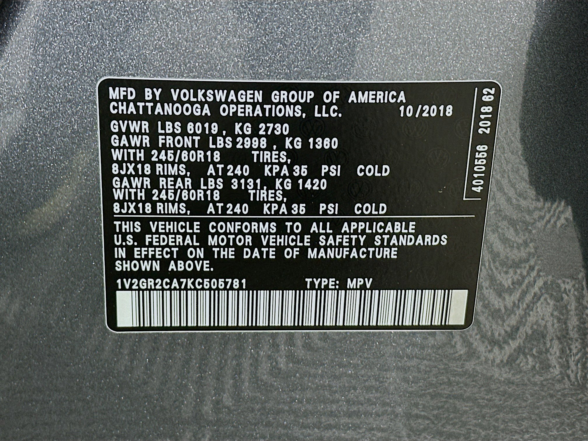 Used 2019 Volkswagen Atlas S w/ Towing Package image 12