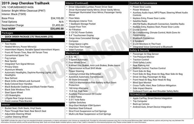 Used 2019 Jeep Cherokee Trailhawk image 16