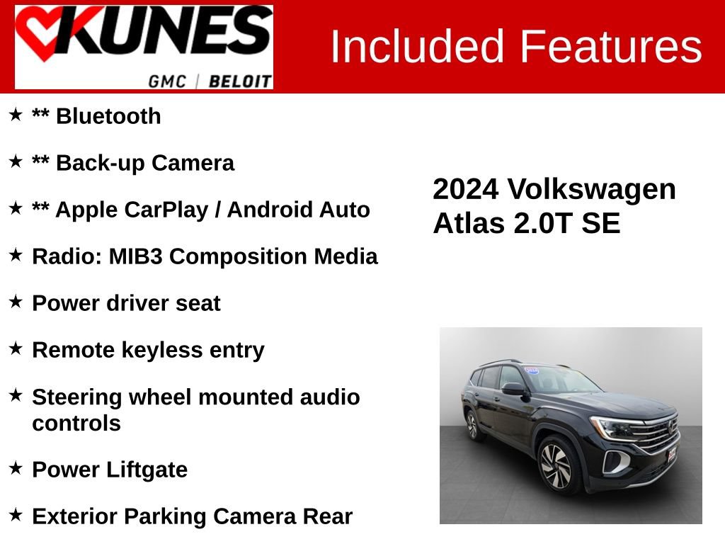 Used 2024 Volkswagen Atlas SE image 2