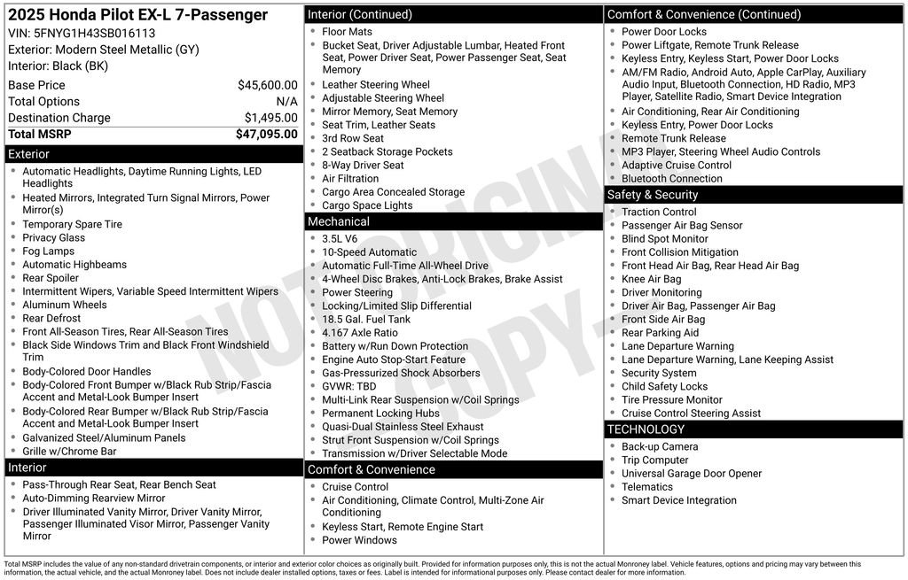 Used 2025 Honda Pilot EX-L image 18