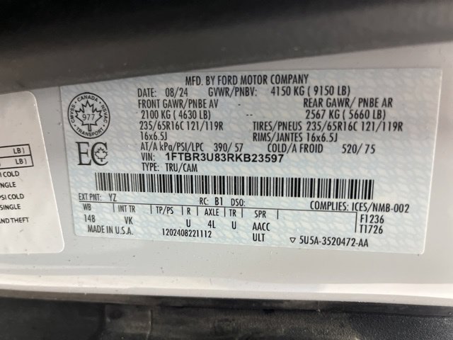 Used 2024 Ford Transit 250 148 High Roof Extended AWD w/ Load Area Protection Package image 32