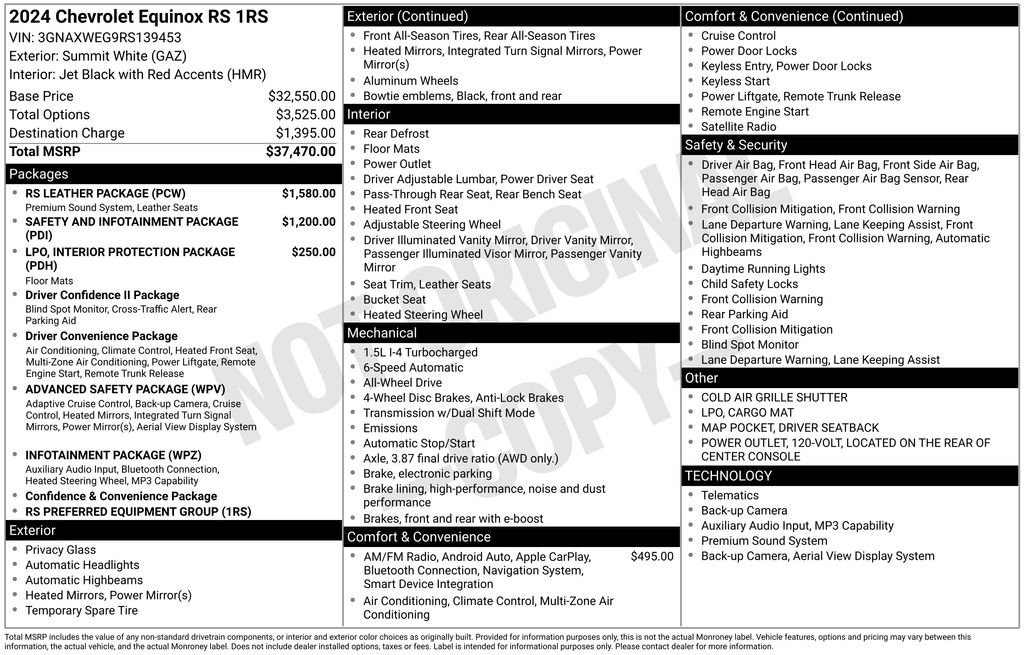 Used 2024 Chevrolet Equinox RS w/ RS Leather Package image 67