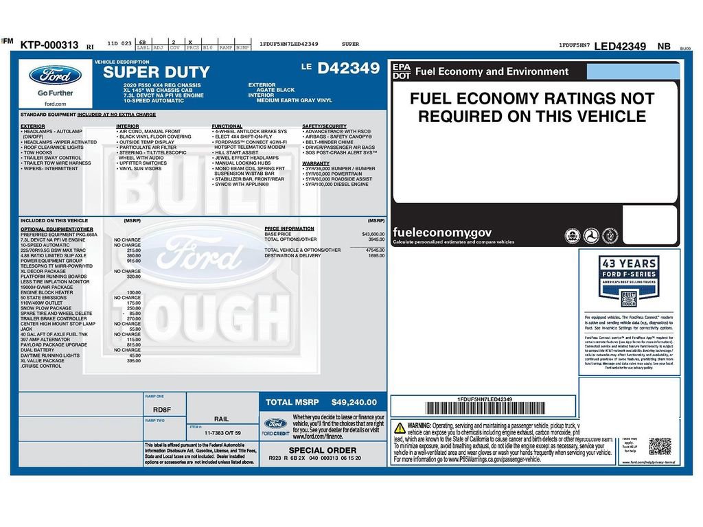 Used 2020 Ford F550 4x4 Regular Cab Super Duty w/ Power Equipment Group image 26