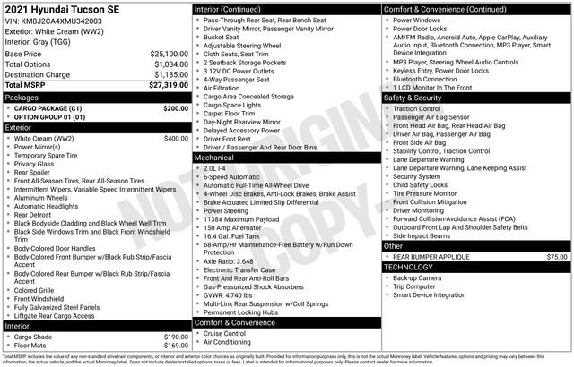 Used 2021 Hyundai Tucson SE w/ Cargo Package image 7