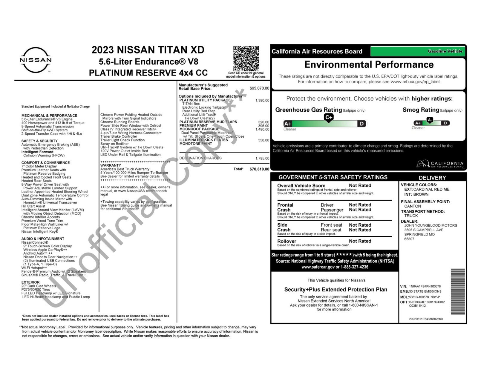 Used 2023 Nissan Titan Platinum Reserve w/ Moonroof Package AWD/4WD image 58