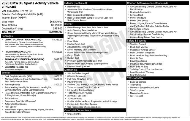 Used 2023 BMW X5 xDrive40i w/ Premium Package image 49