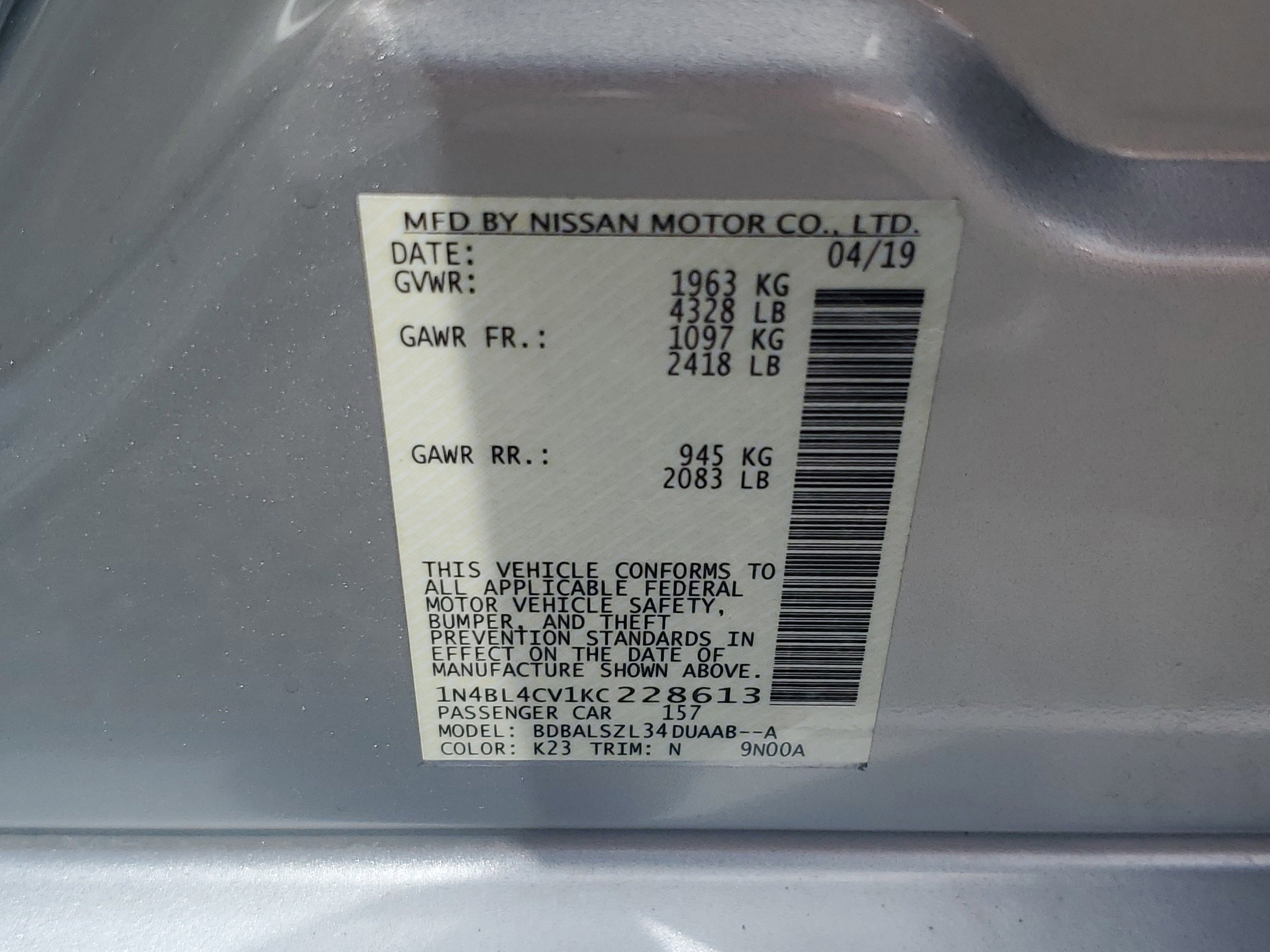 Certified 2019 Nissan Altima 2.5 SR w/ SR Premium Package image 25