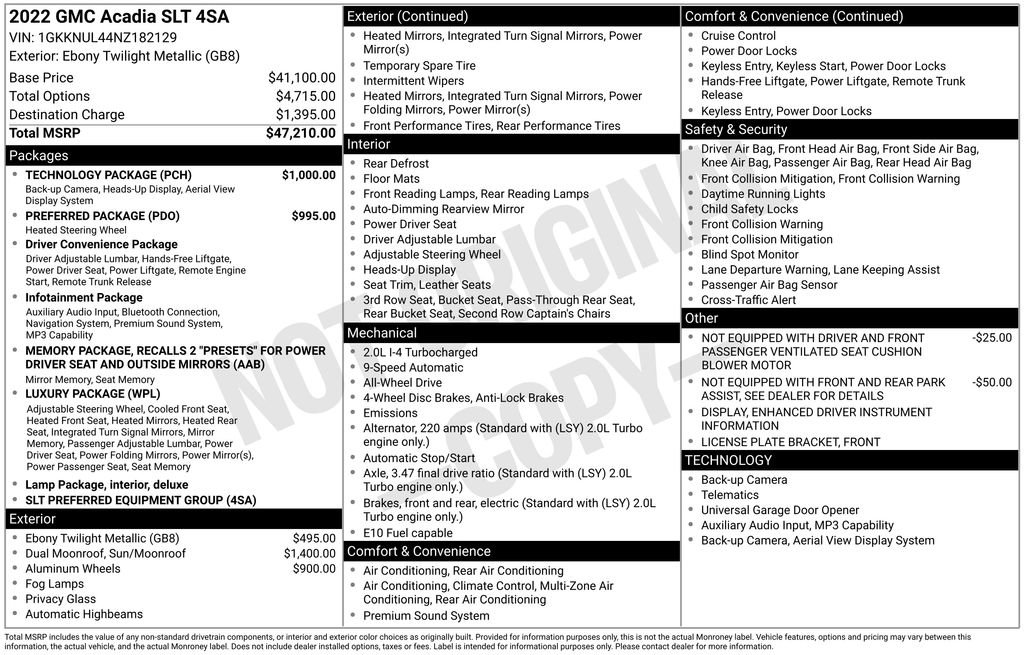 Used 2022 GMC Acadia SLT w/ Technology Package AWD/4WD image 5