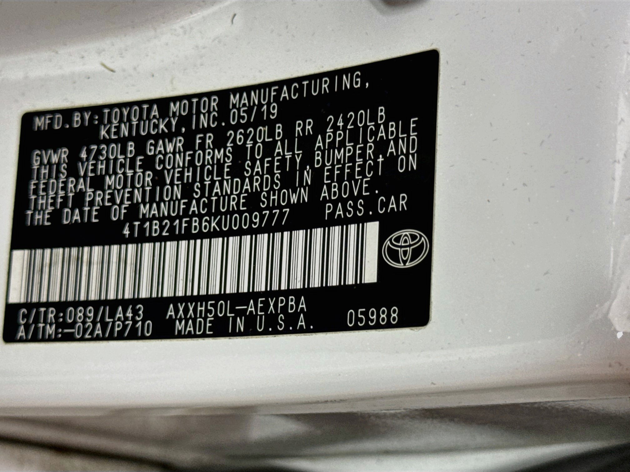 Certified 2019 Toyota Avalon Limited w/ Advanced Safety Package FWD image 32