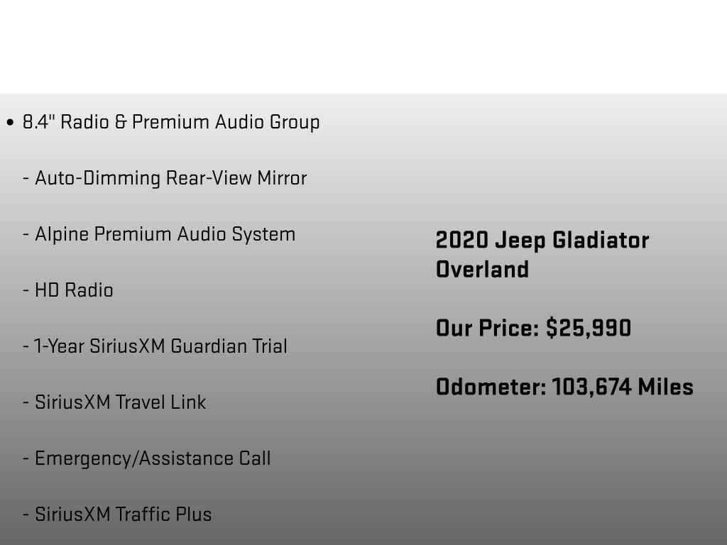 Used 2020 Jeep Gladiator Overland AWD/4WD image 18