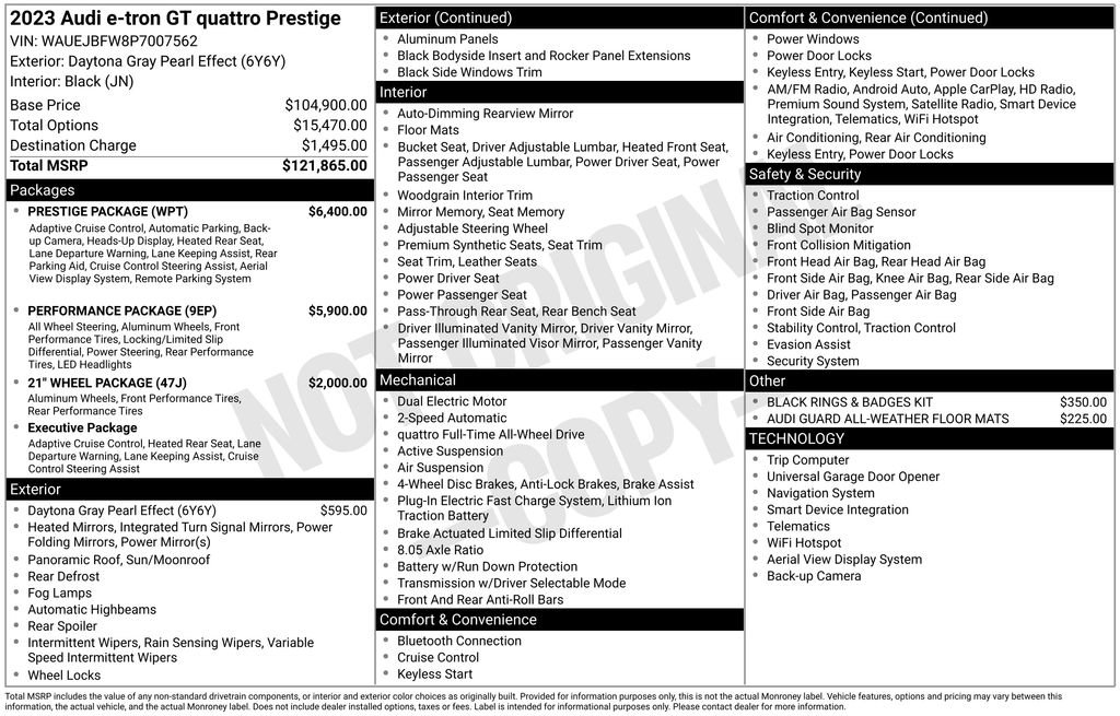 Used 2023 Audi e-tron GT Prestige w/ Prestige Package image 22