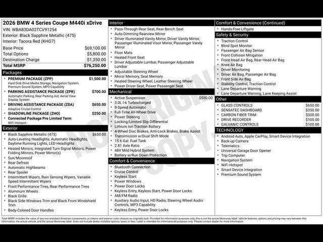 Used 2026 BMW 440i xDrive Coupe w/ Premium Package AWD/4WD image 43