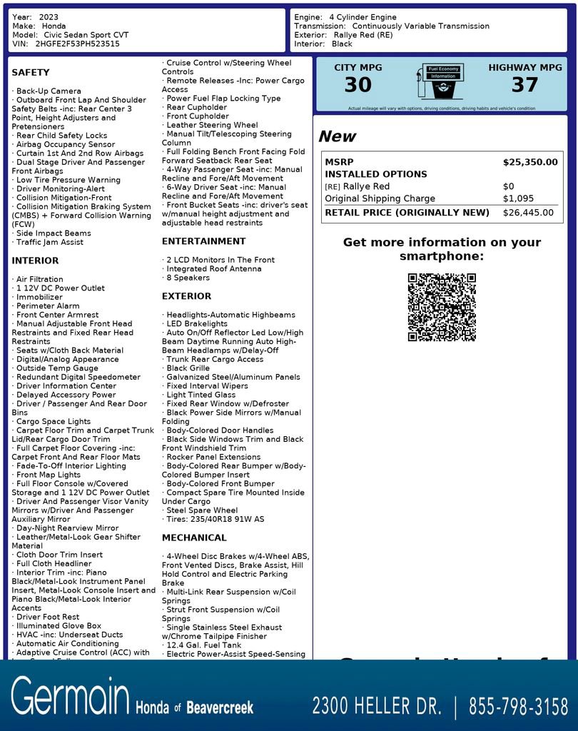 Used 2023 Honda Civic Sport image 31