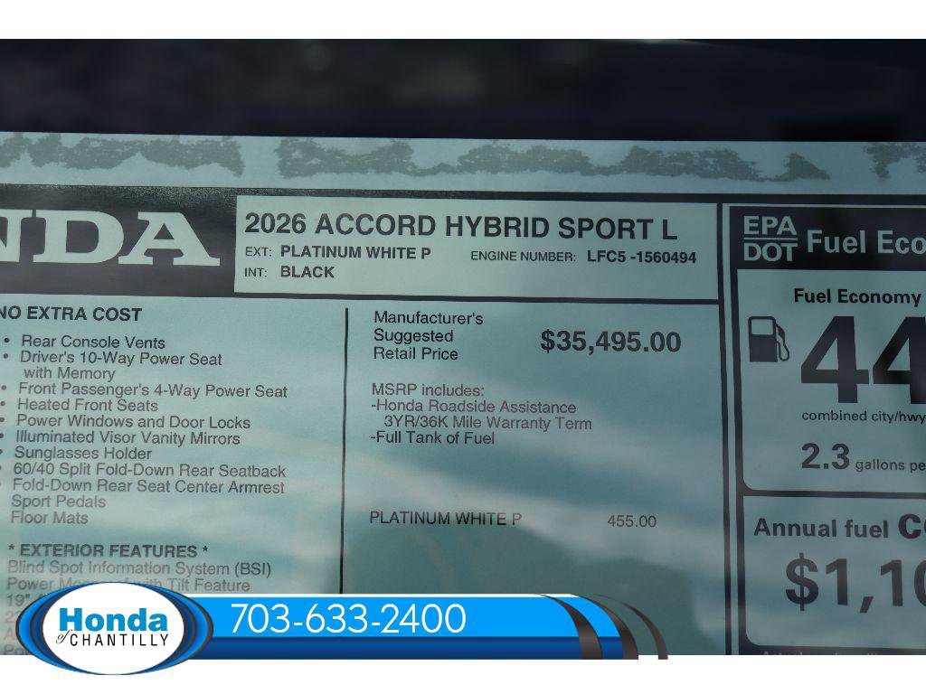 New 2026 Honda Accord Hybrid Sport-L FWD image 39