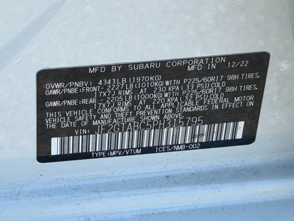 Used 2023 Subaru Crosstrek 2.0i AWD/4WD image 10