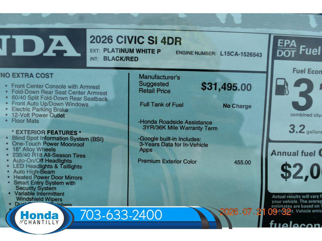 New 2026 Honda Civic Si image 34