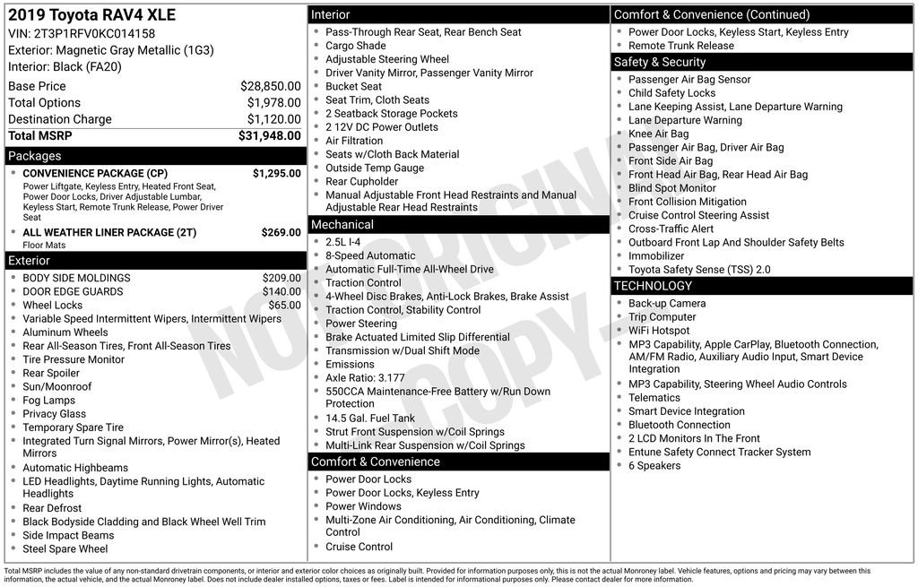 Used 2019 Toyota RAV4 XLE w/ Convenience Package image 5