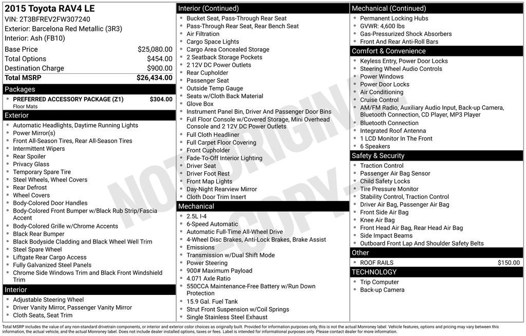 Used 2015 Toyota RAV4 LE w/ Preferred Accessory Package image 26