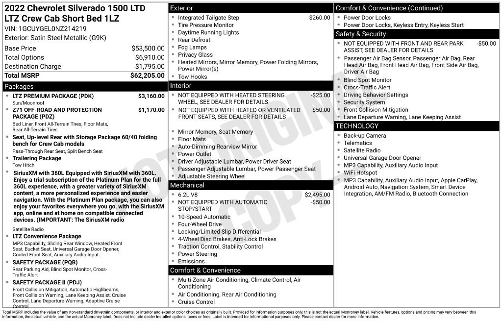 Used 2022 Chevrolet Silverado 1500 LTZ w/ LTZ Premium Package AWD/4WD image 2