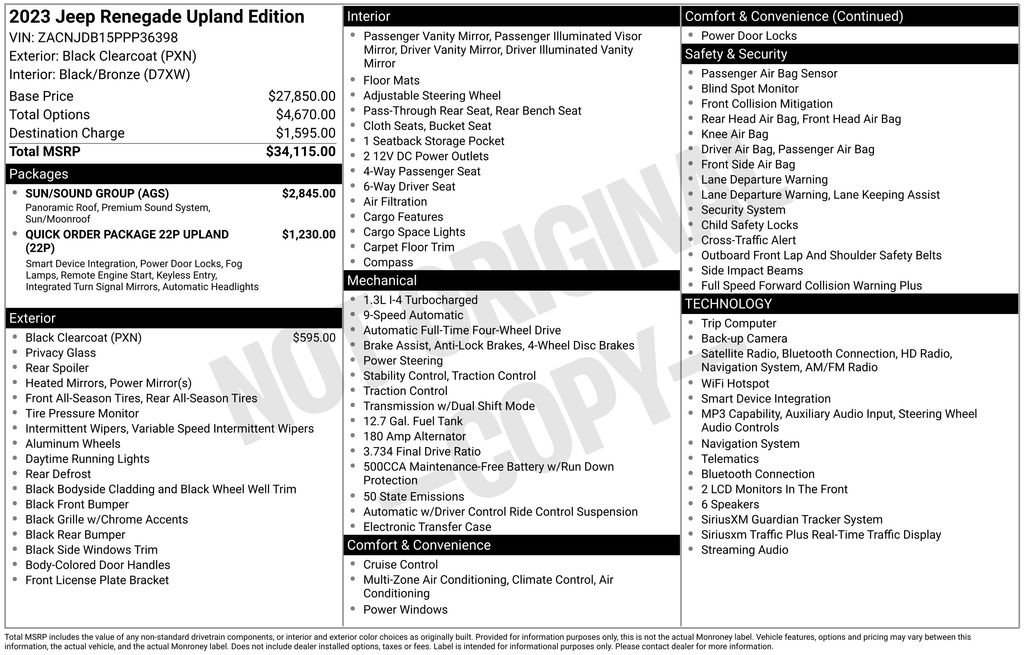 Used 2023 Jeep Renegade Latitude w/ Sun/Sound Group AWD/4WD image 33
