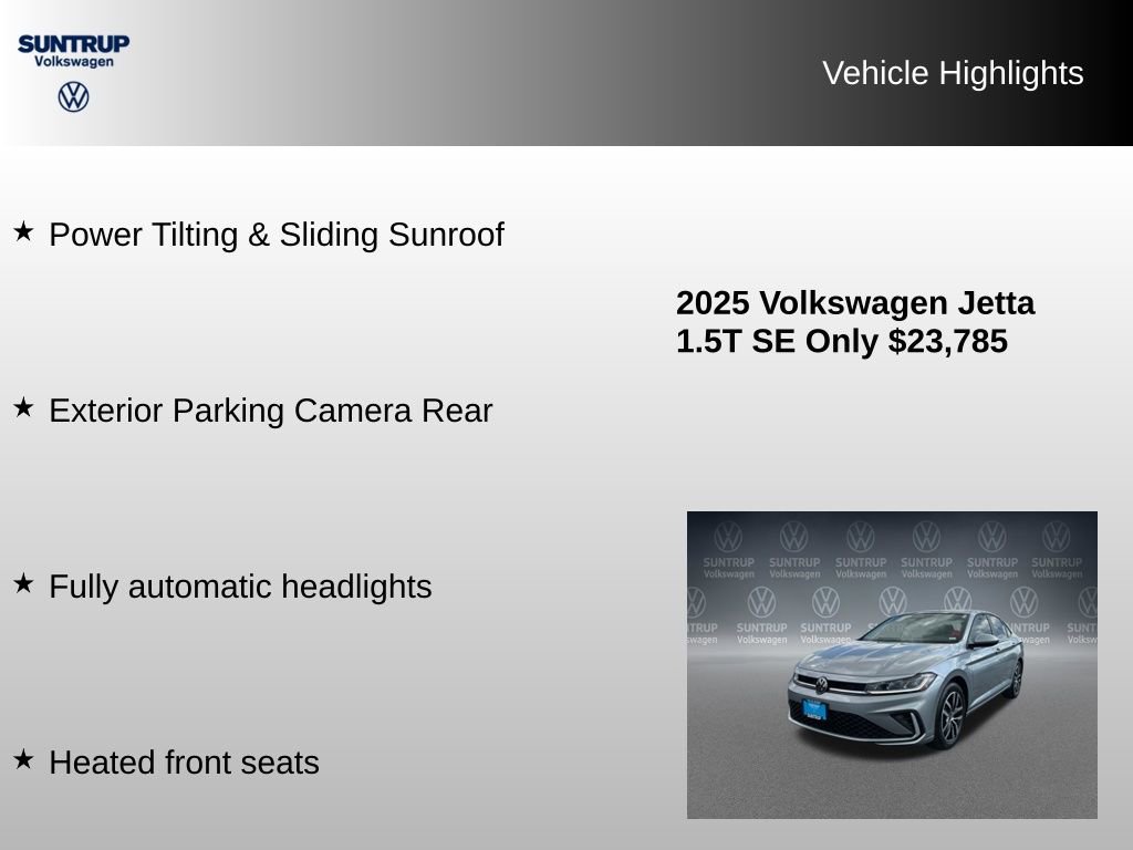 Used 2025 Volkswagen Jetta SE w/ Sunroof Package FWD image 16
