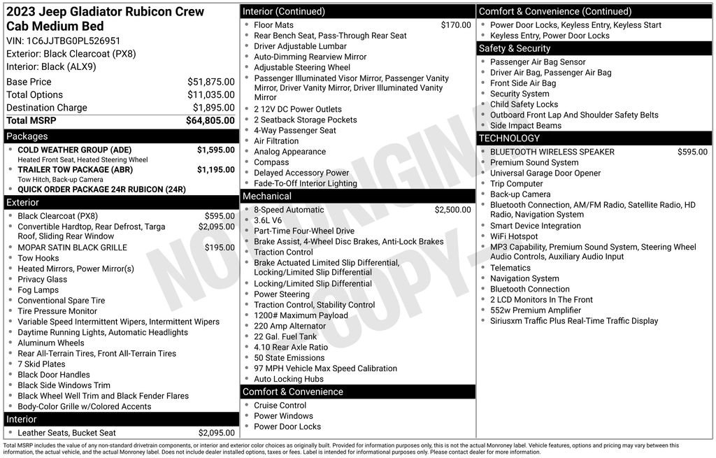 Used 2023 Jeep Gladiator Rubicon w/ Cold Weather Group image 3