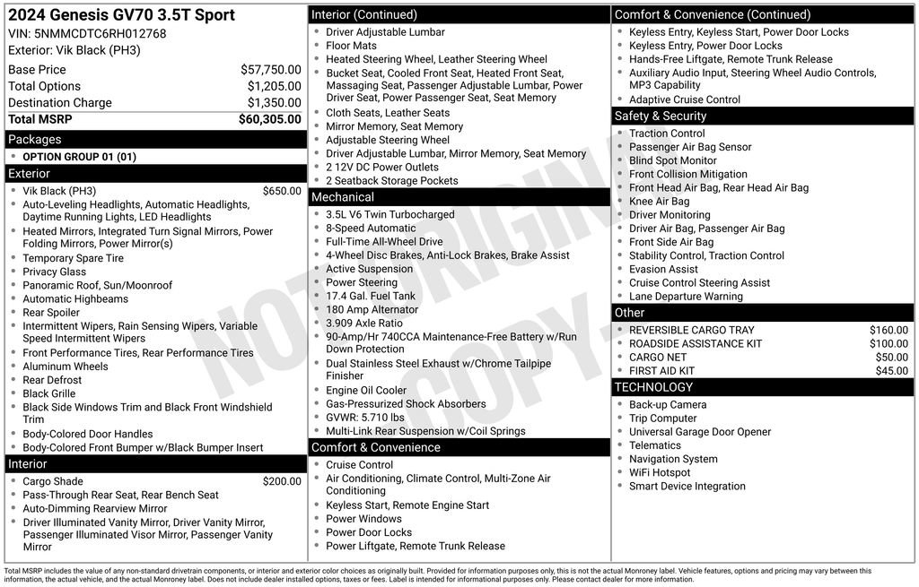 Certified 2024 Genesis GV70 3.5T Sport AWD/4WD image 14