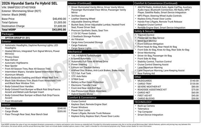 New 2026 Hyundai Santa Fe SEL image 50
