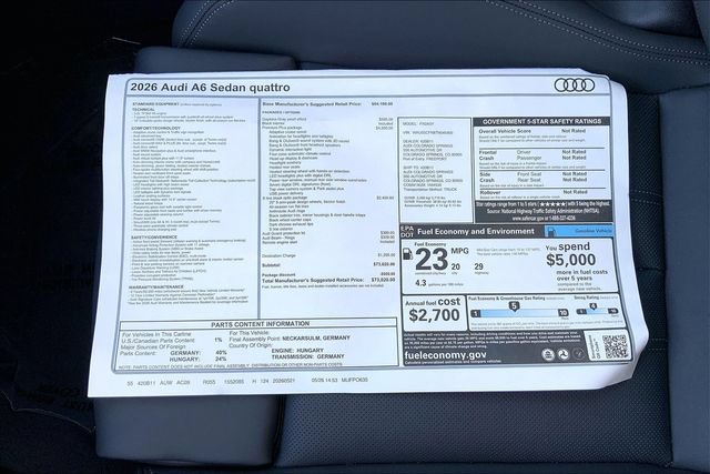 New 2026 Audi A6 Premium Plus AWD/4WD image 13