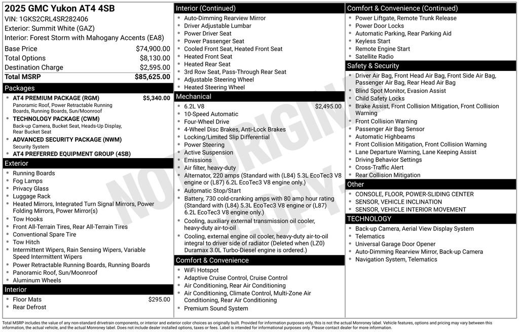 Used 2025 GMC Yukon AT4 w/ AT4 Premium Package AWD/4WD image 4