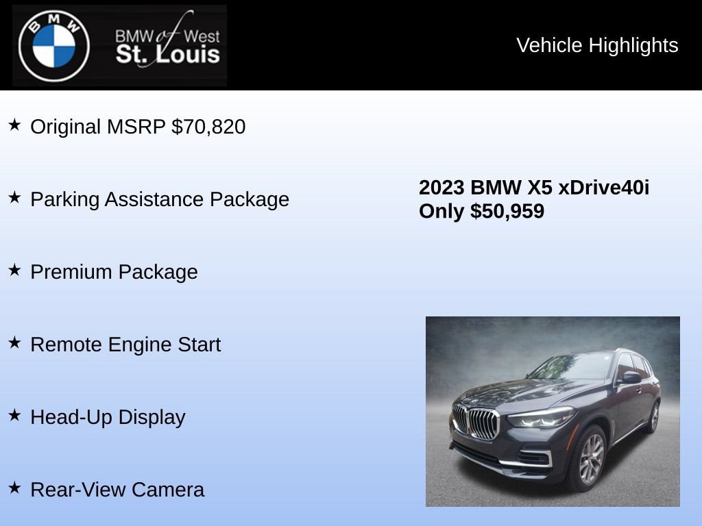 Used 2023 BMW X5 xDrive40i w/ Premium Package AWD/4WD image 9