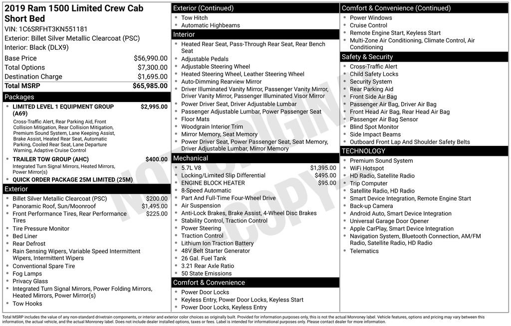 Used 2019 RAM 1500 Limited AWD/4WD image 13