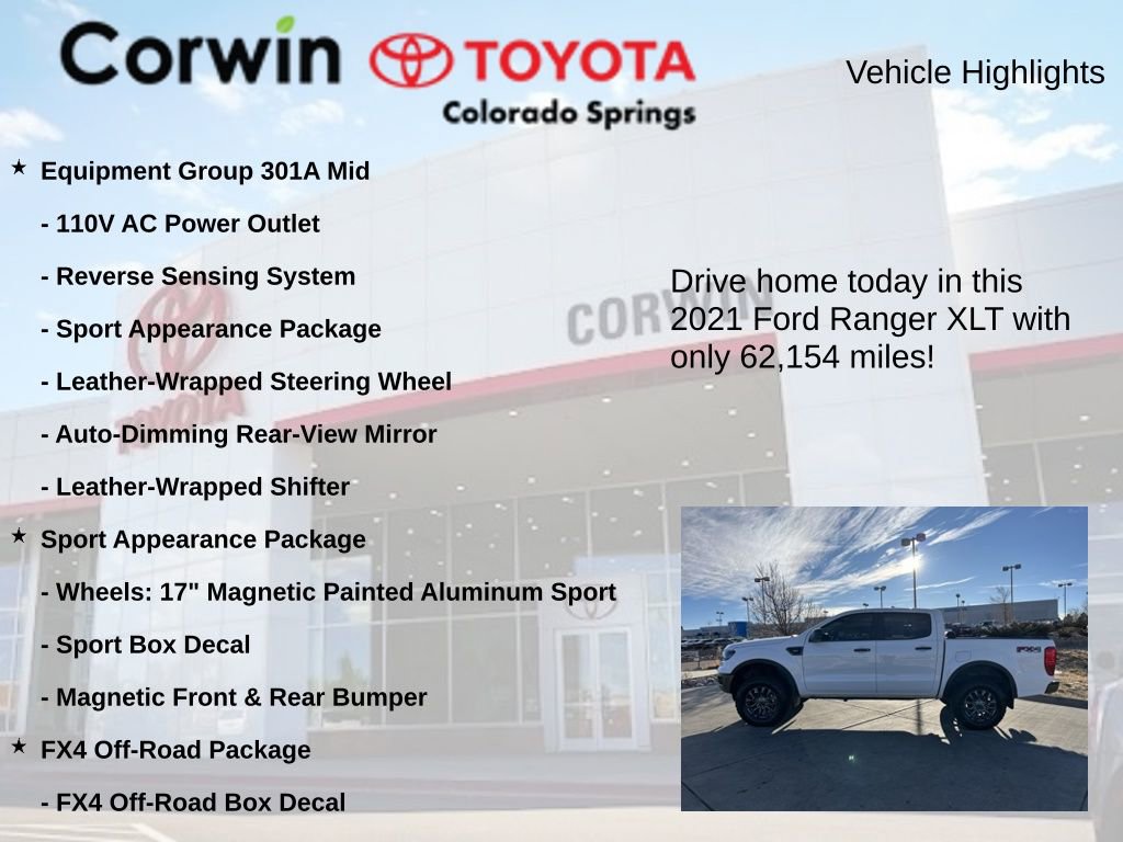 Used 2021 Ford Ranger XLT w/ Equipment Group 301A Mid image 6