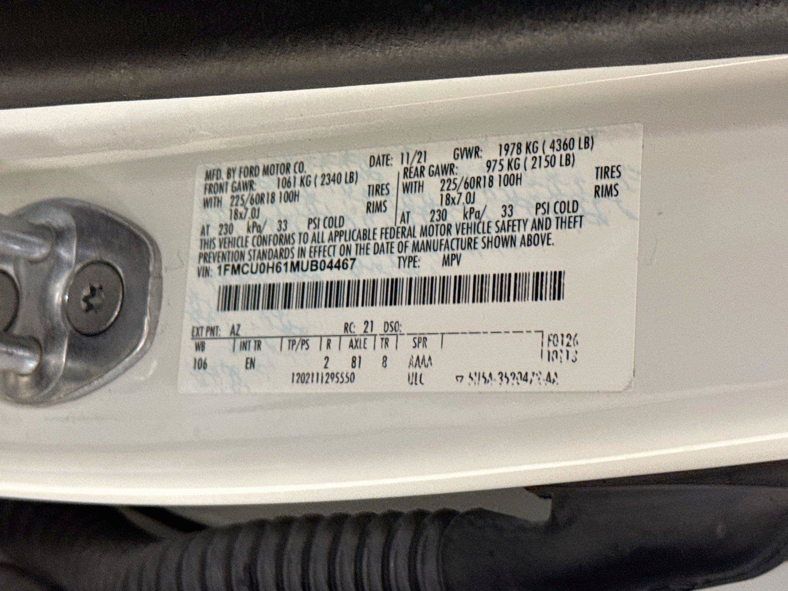 Used 2021 Ford Escape SEL w/ Technology Package FWD image 31